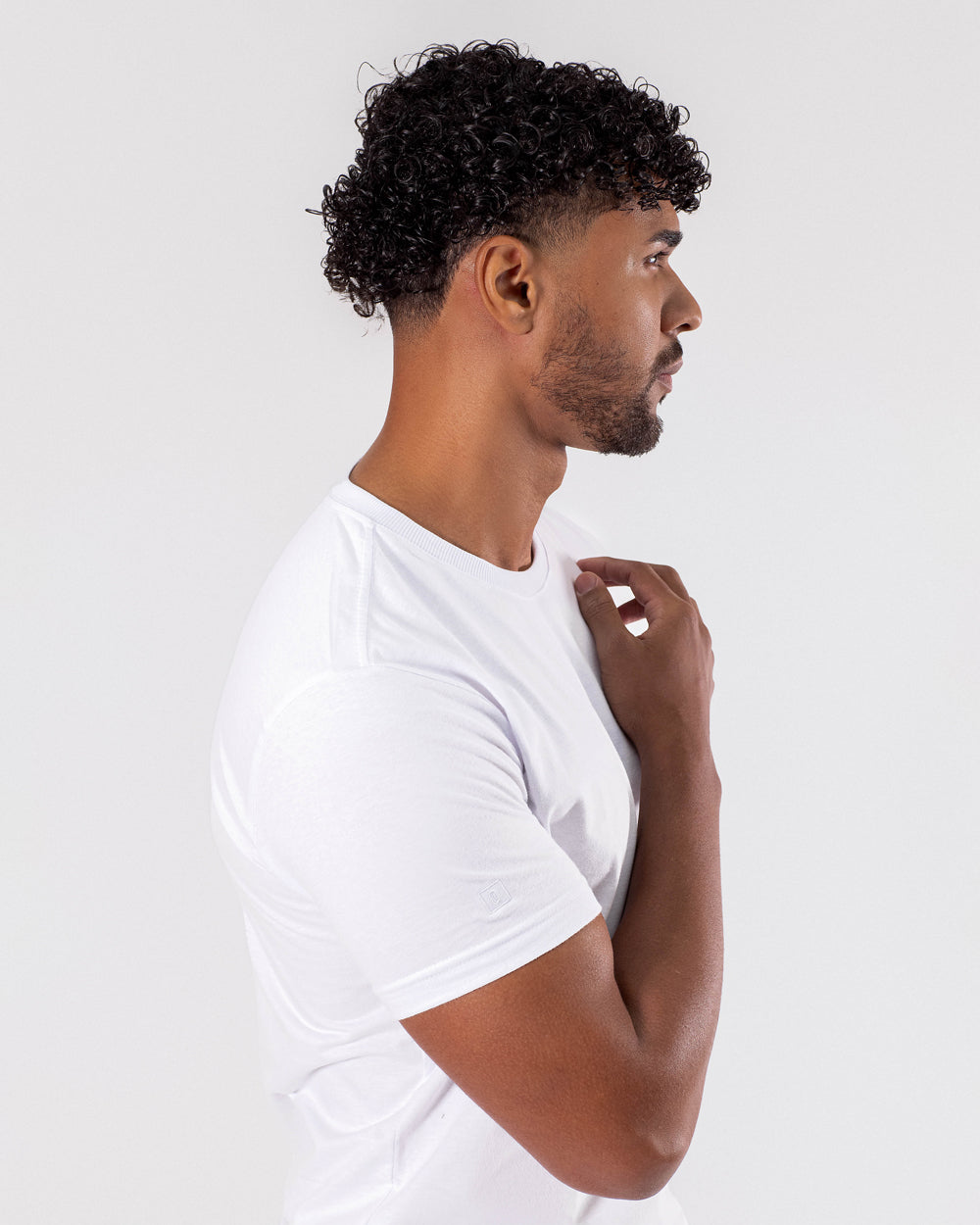 Camiseta em Algodão Ceramic Gola C - Branca